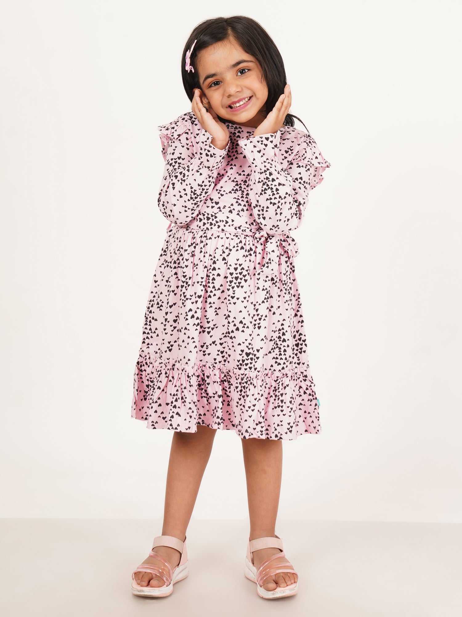 Baby Girls All Over Printed Fit & Flare Dress