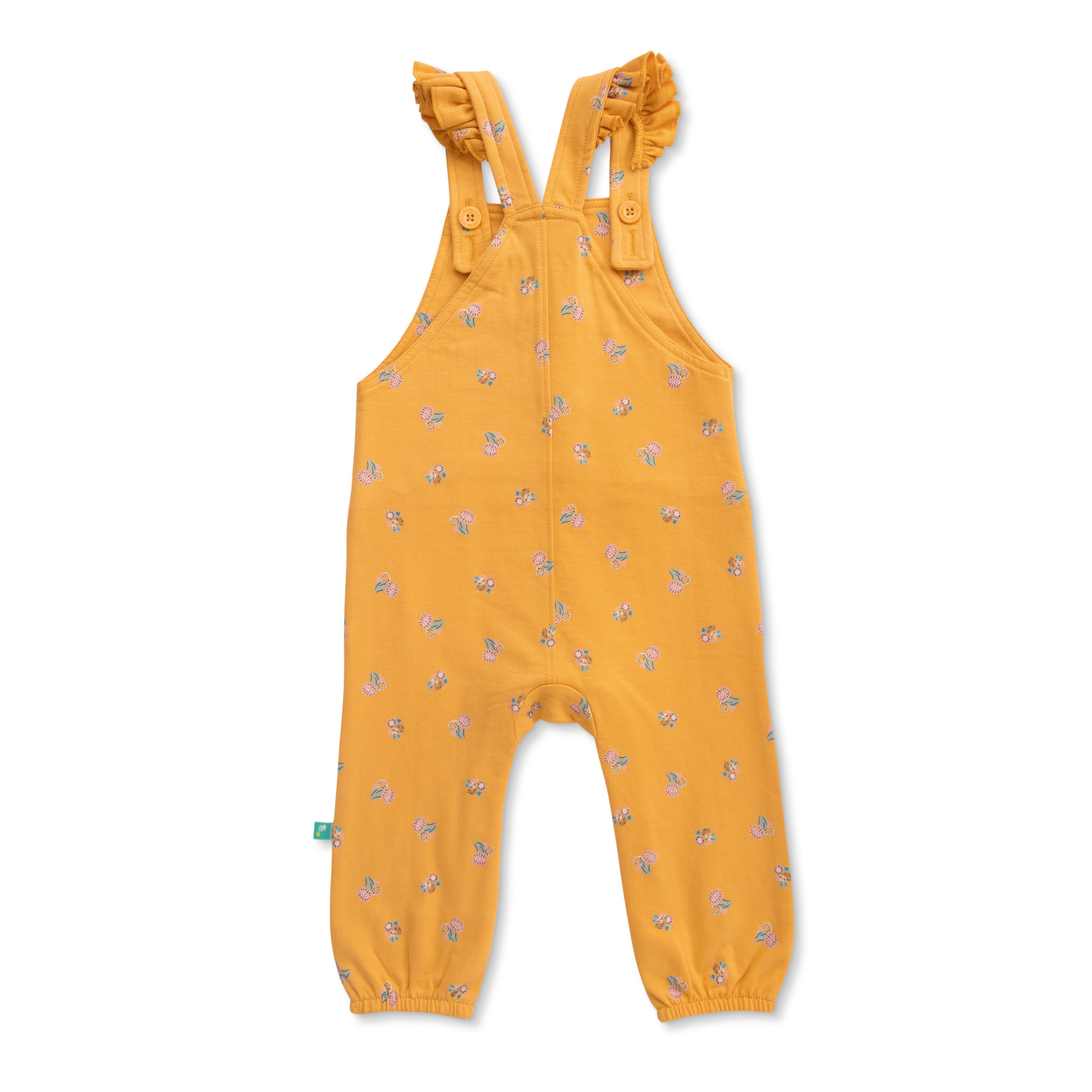 Girls Infants AOP Dungarees Yellow