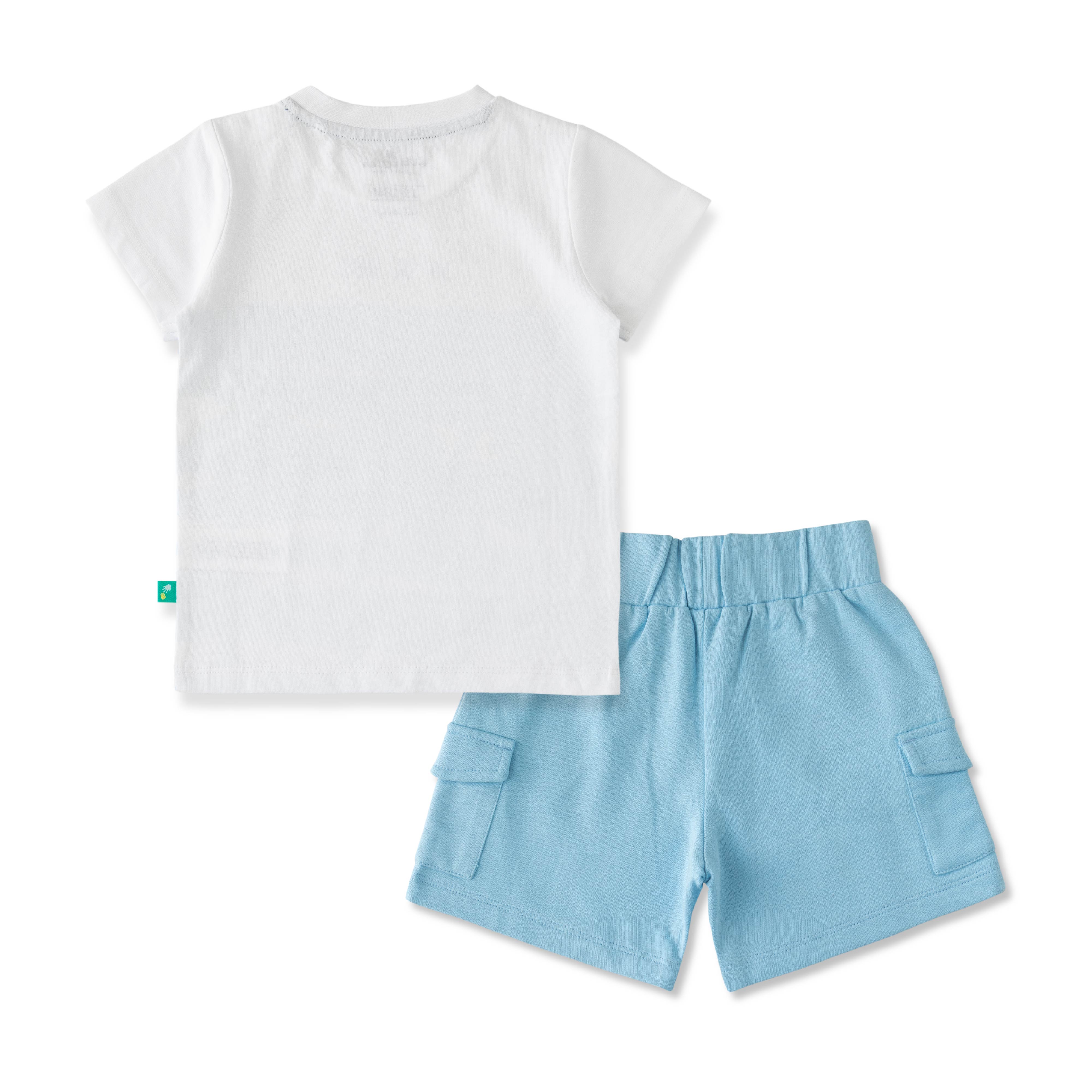 Baby Boys  On The Wave Printed T Shirt & Solid Shorts Set