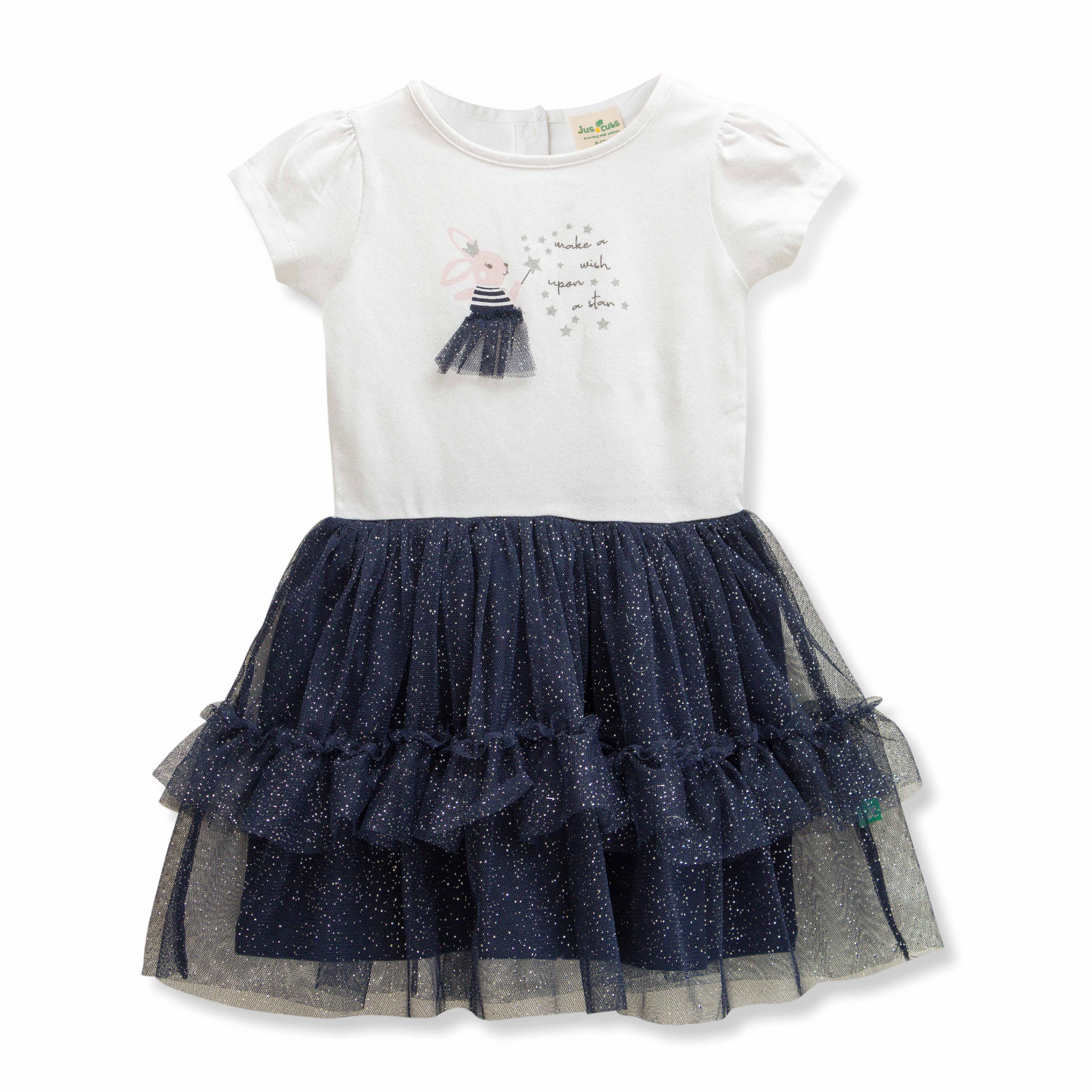 Baby Girls Applique Embroidery Round Neck Dress