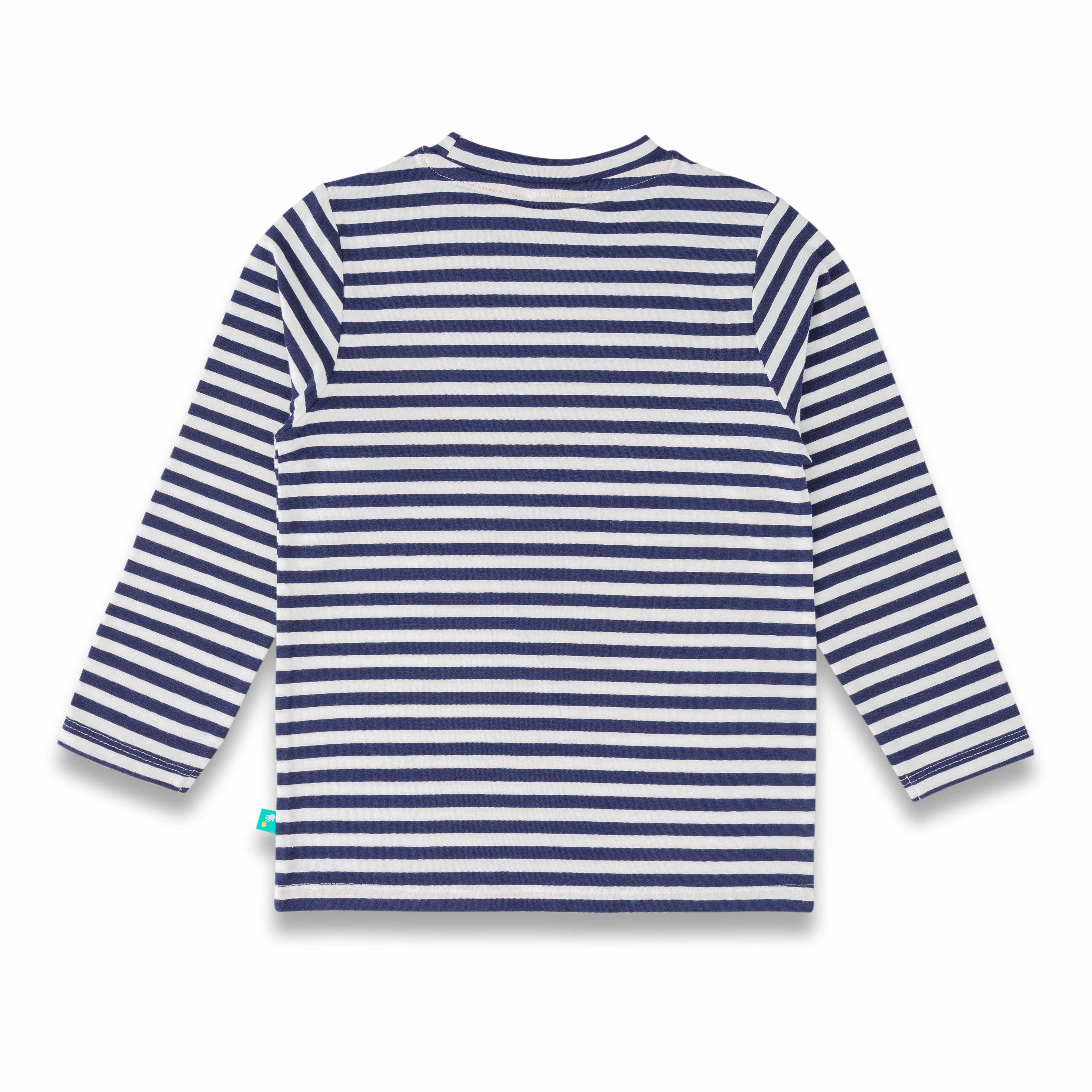 Young Boys Full Sleeve Striped & Graphic Printed T Shirt