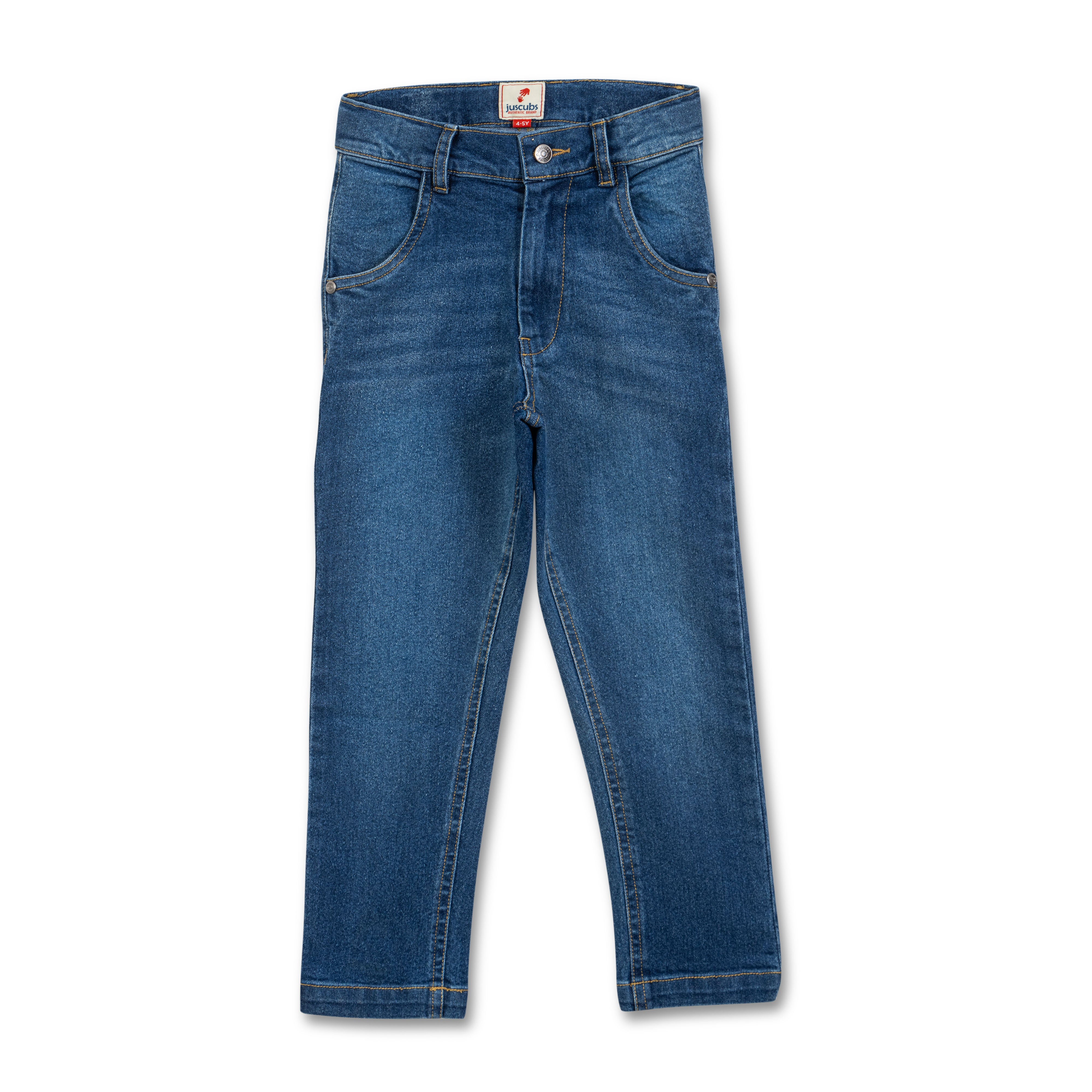 JusCubs  Button Down Denim Full Length Jeans -Blue