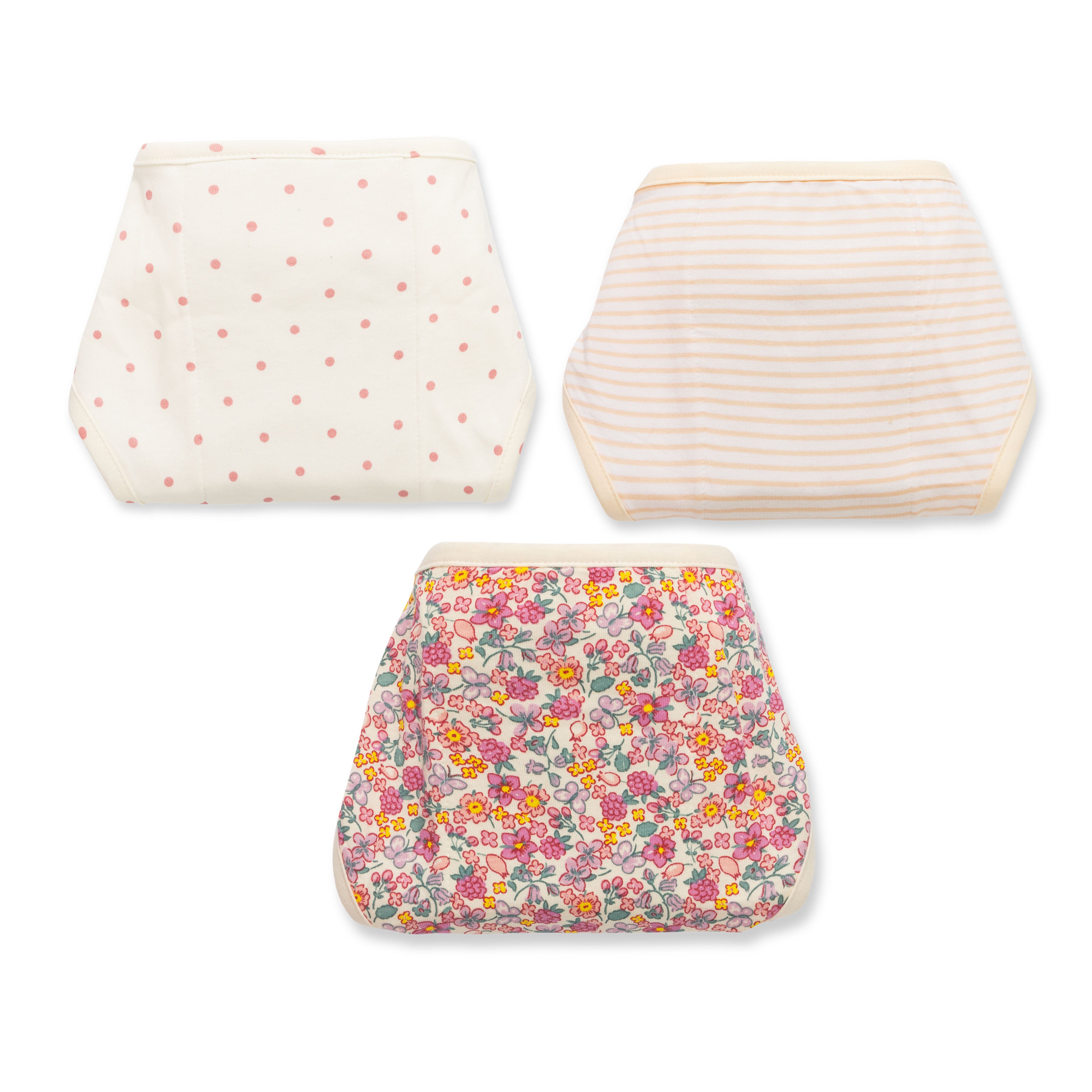 Girls Front Open Absorbable Nappy With Tie Pack Of 3