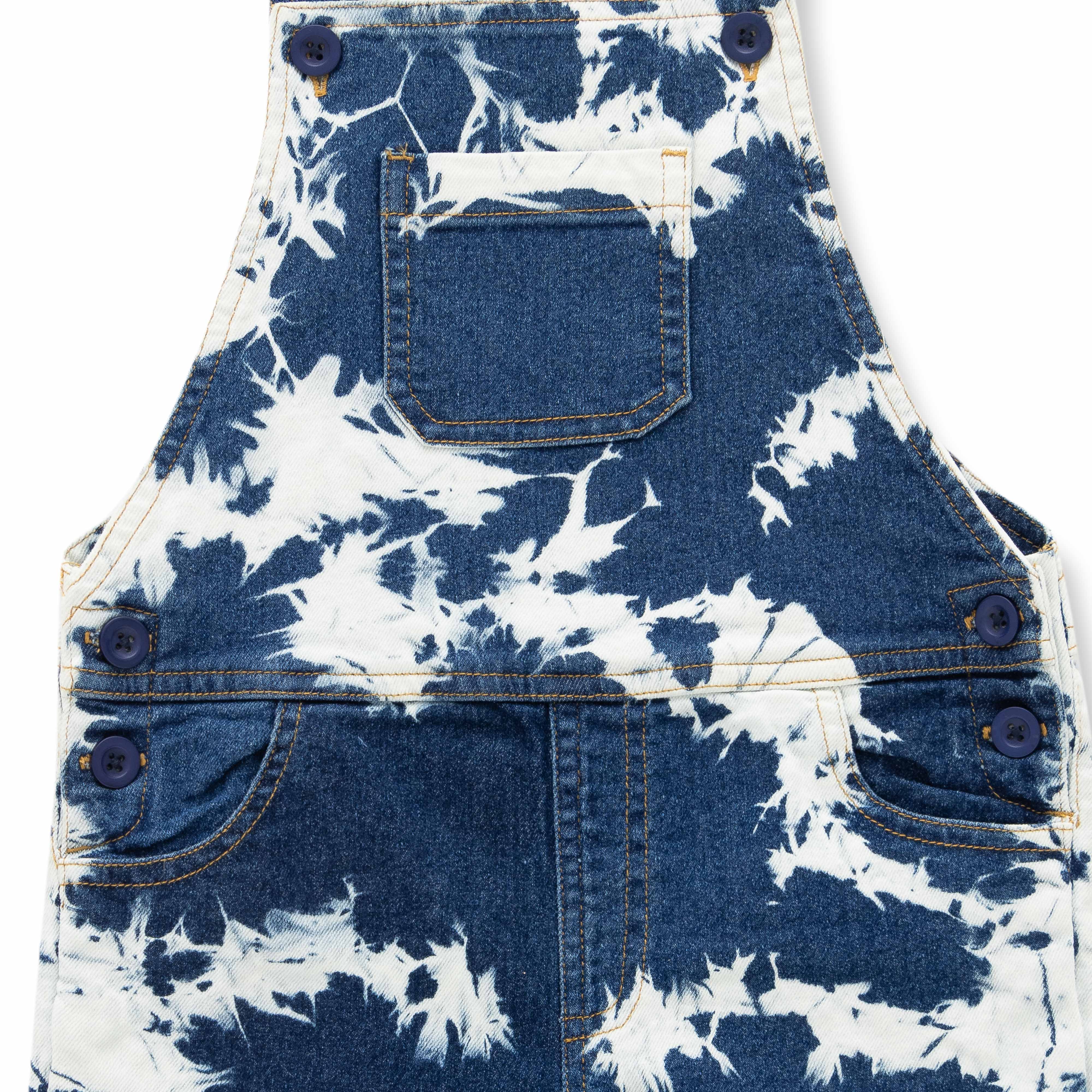 Baby Unisex Sleeveless Solid Denim Dungaree - Blue