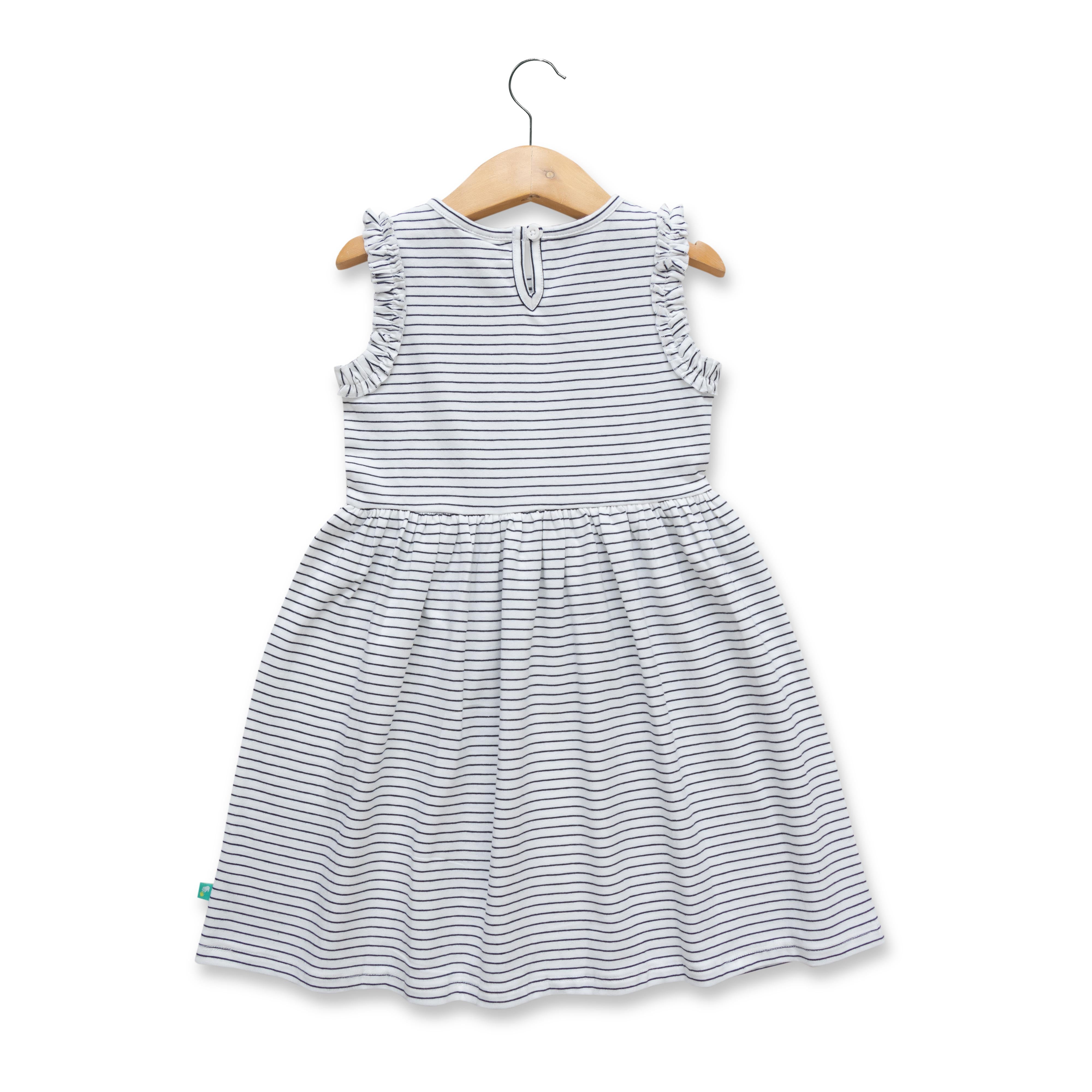 White striped Cotton Dress