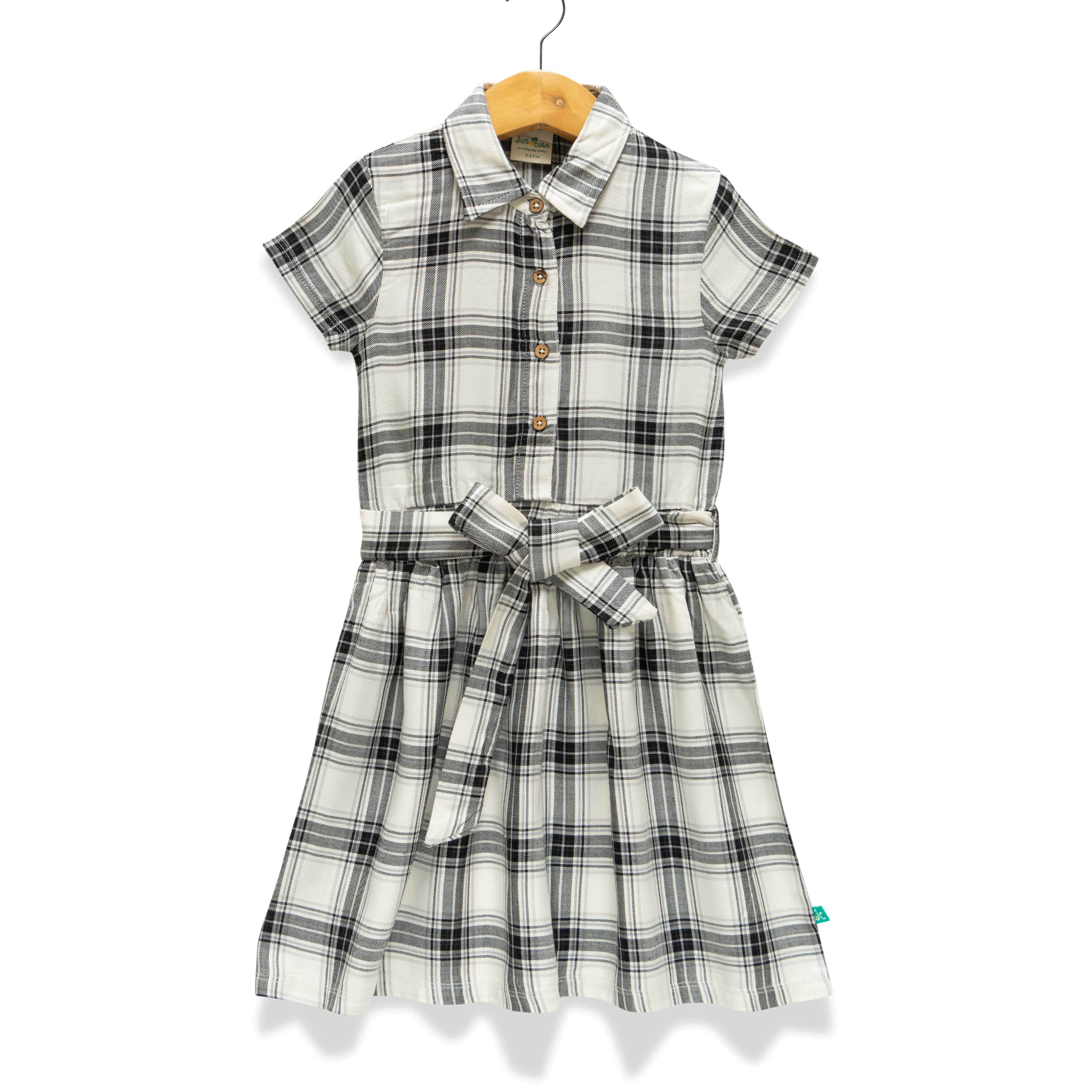 Baby Girl Polo Checked with Knot Adjustment Dress