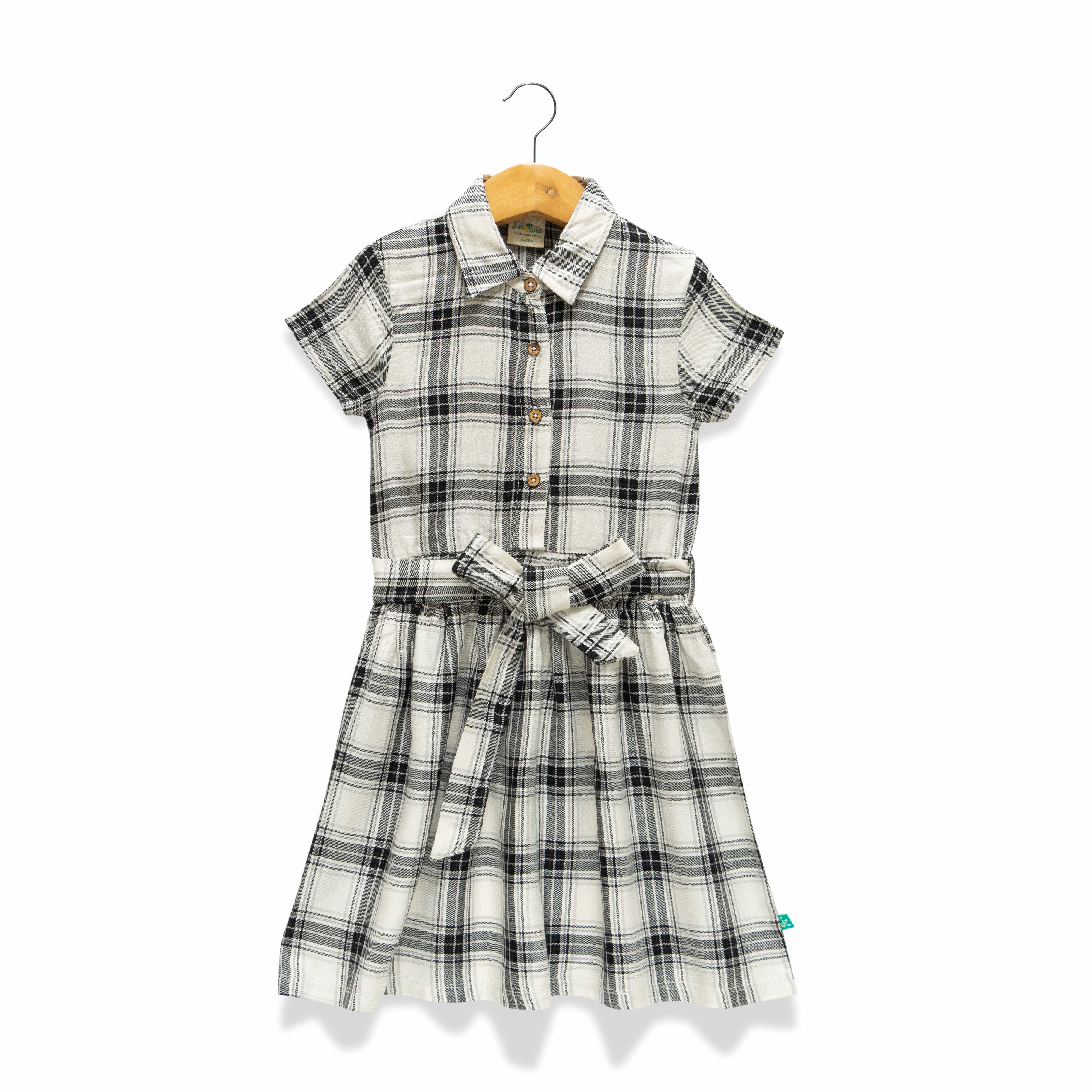 YOUNG GIRL POLO CHECKED WITH KNOT ADJUSTMENT DRESS