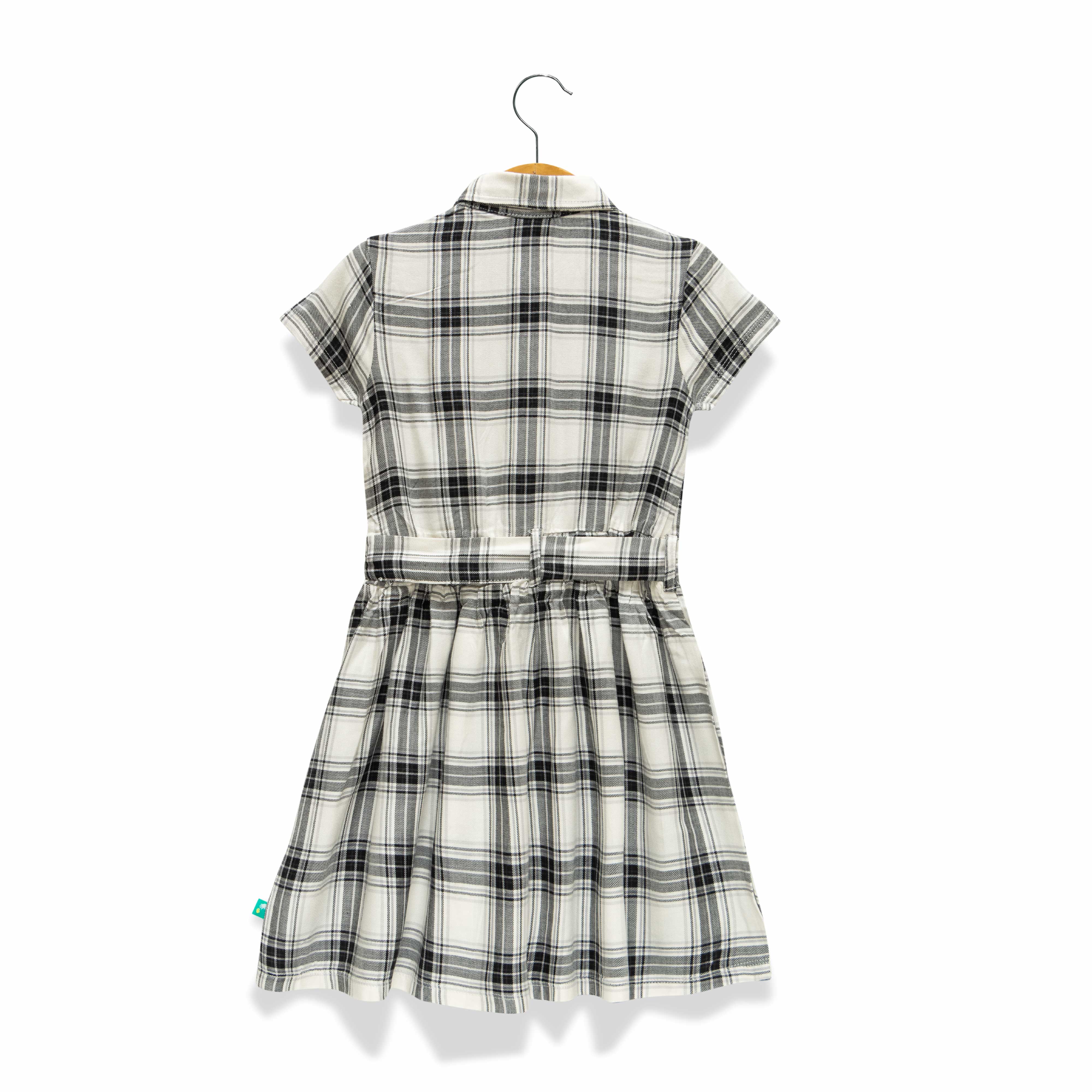 YOUNG GIRL POLO CHECKED WITH KNOT ADJUSTMENT DRESS