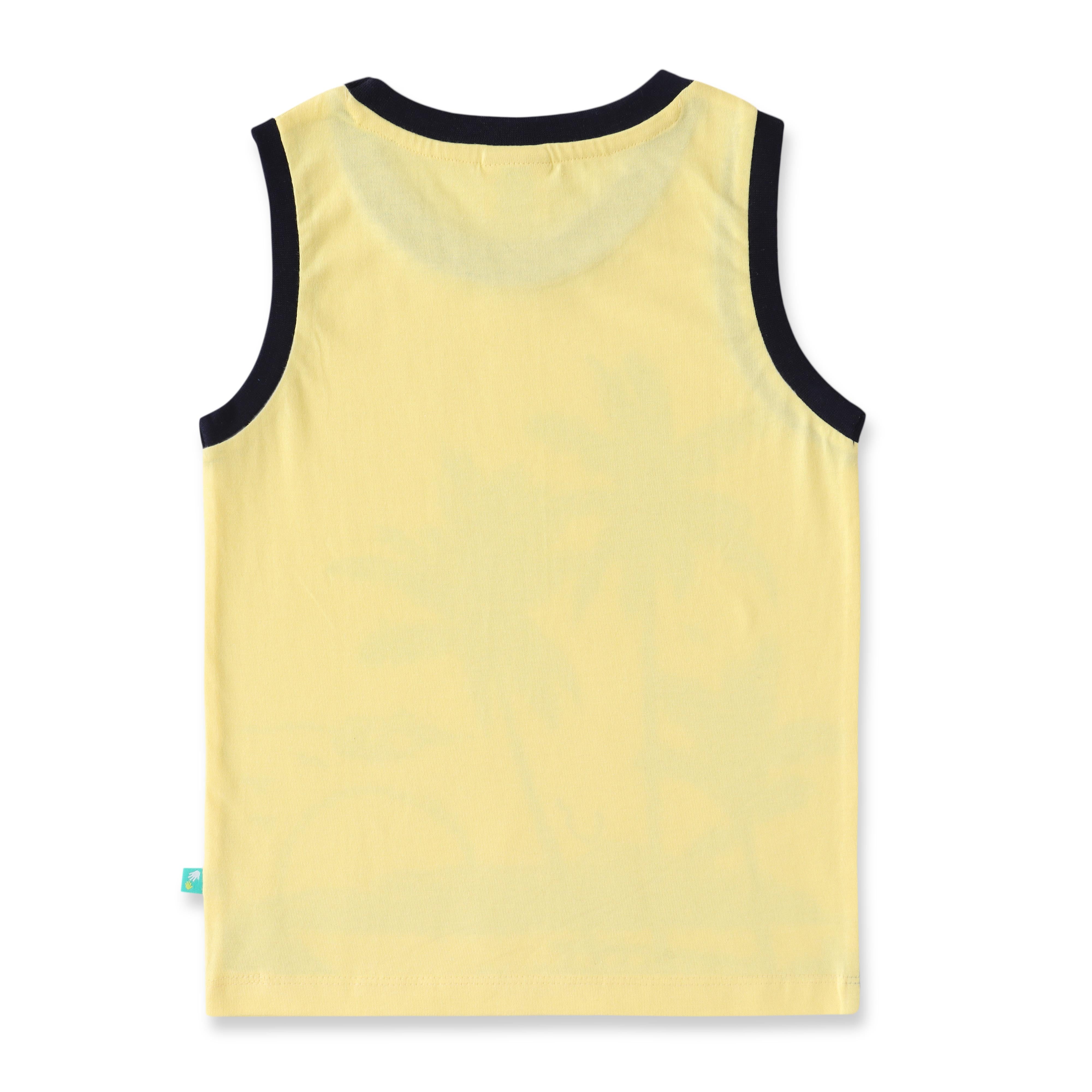 Boys Graphic Printed Sleeveless Tank Combo