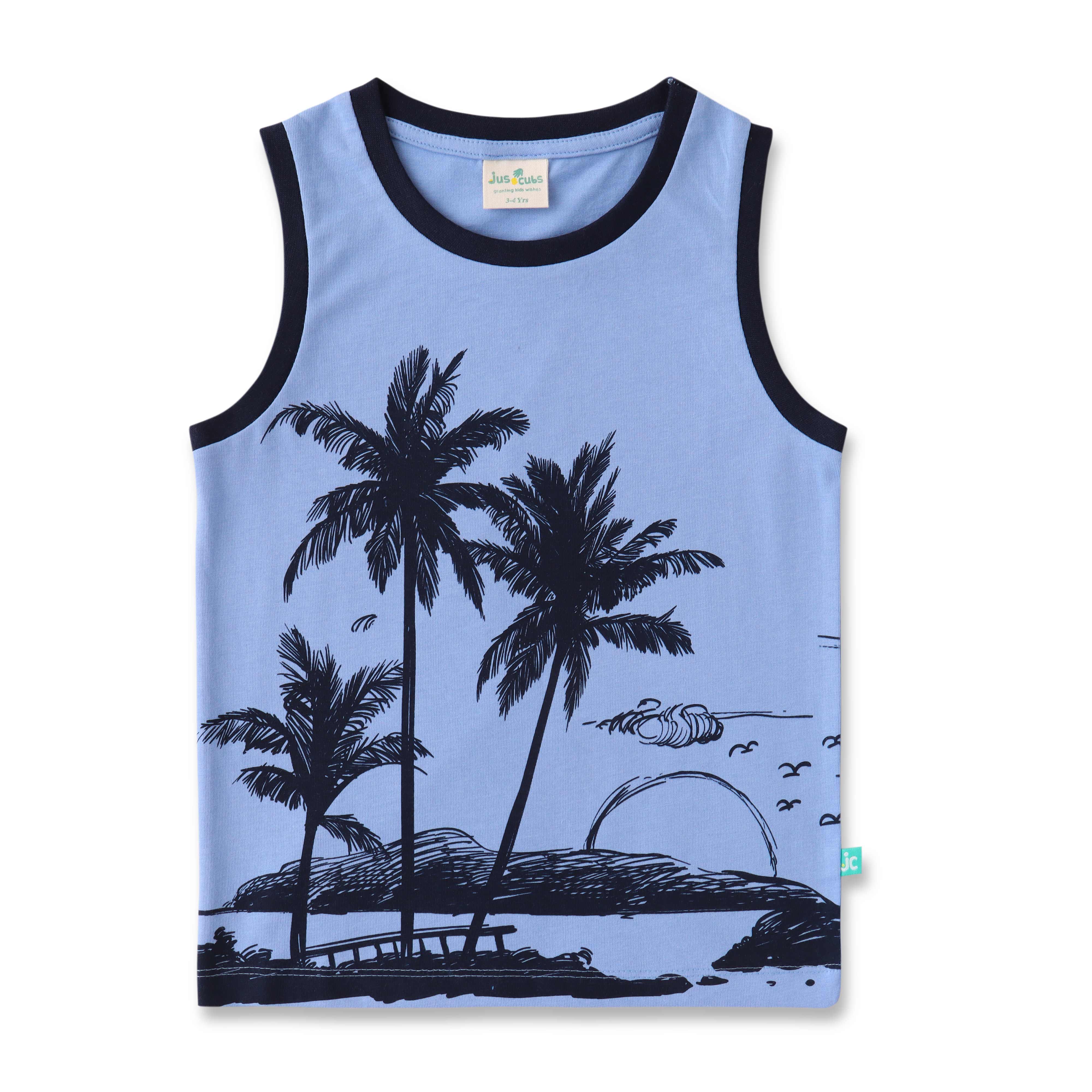 Boys Graphic Printed Sleeveless Tank Combo