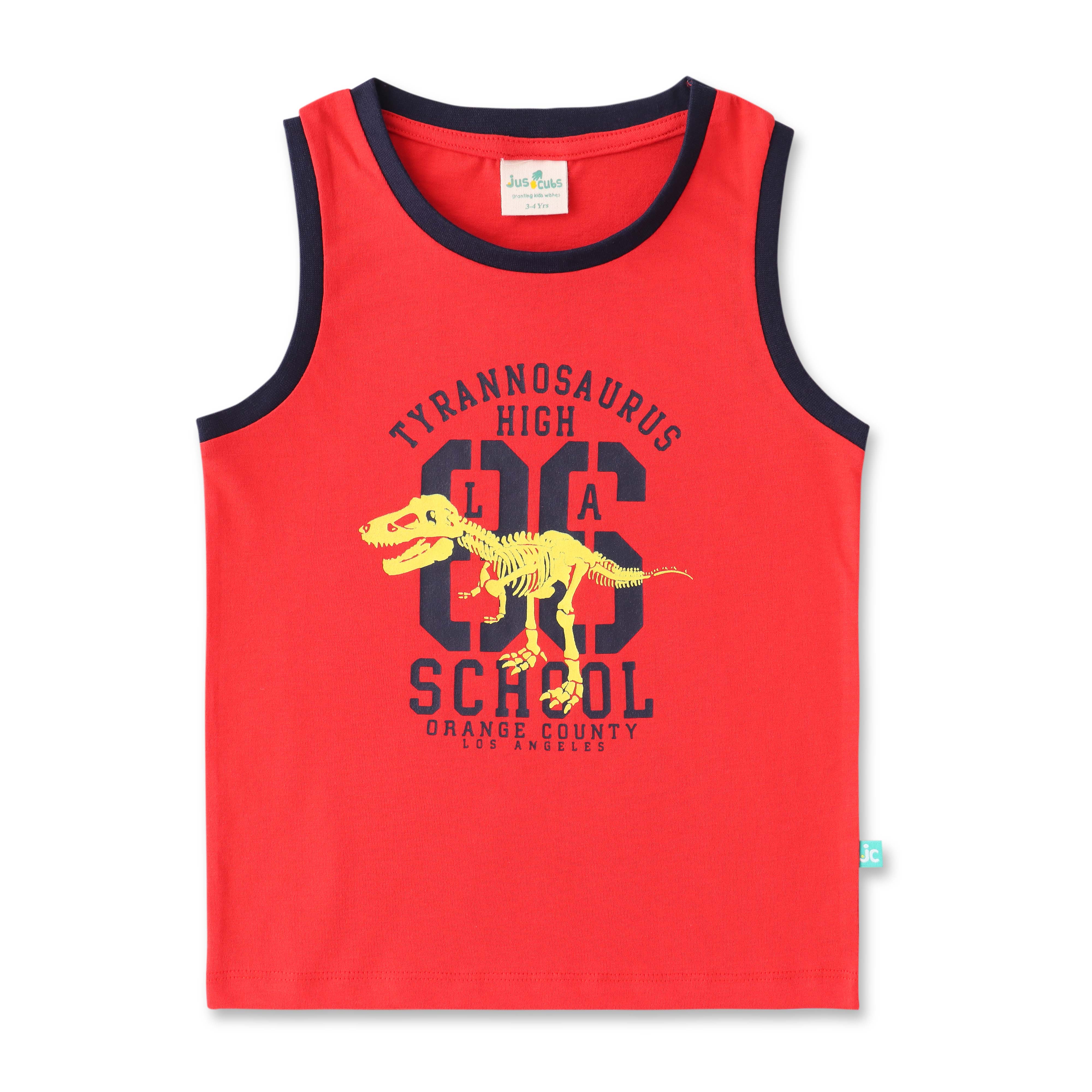 Boys Graphic Printed Sleeveless Tank Combo