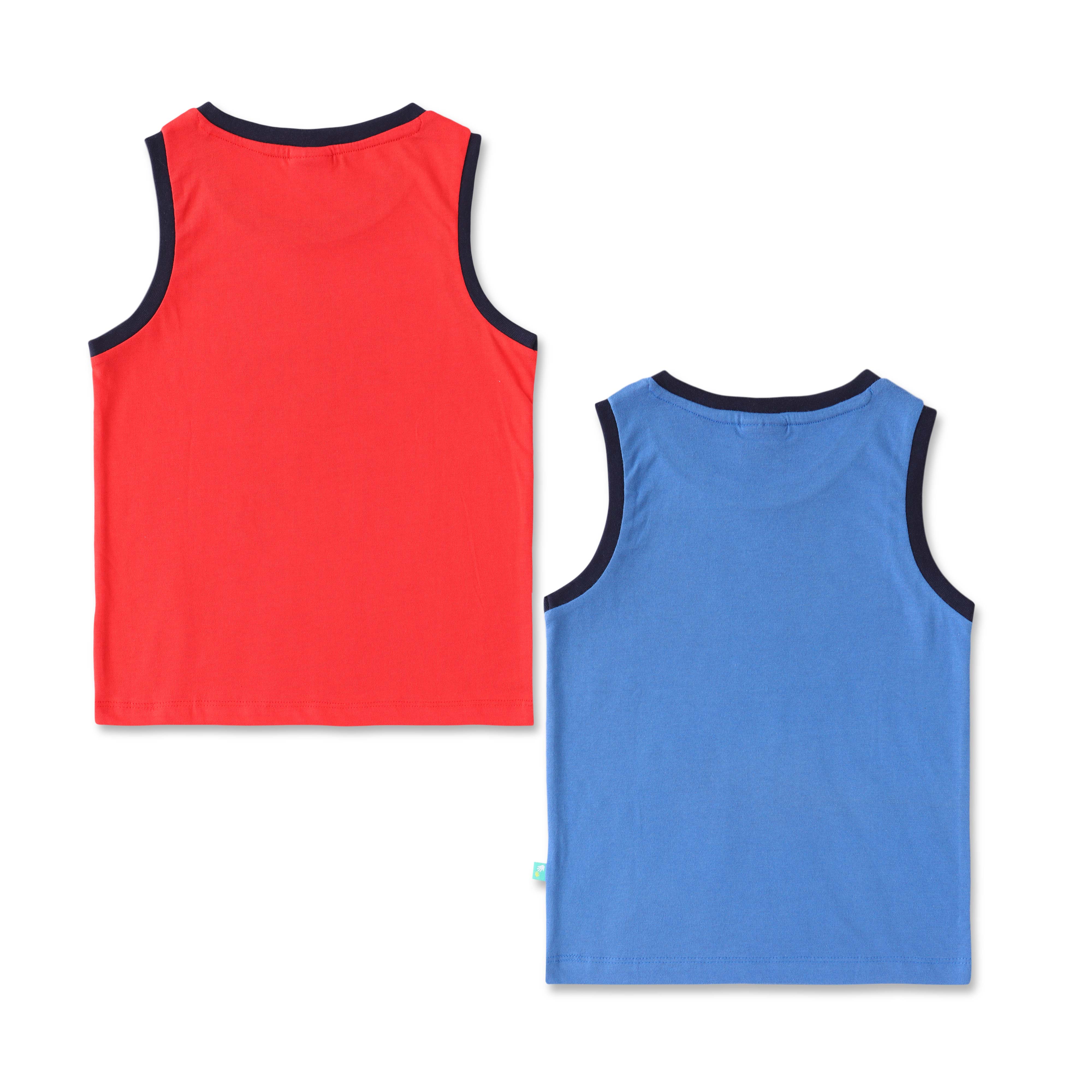 Boys Graphic Printed Sleeveless Tank Combo