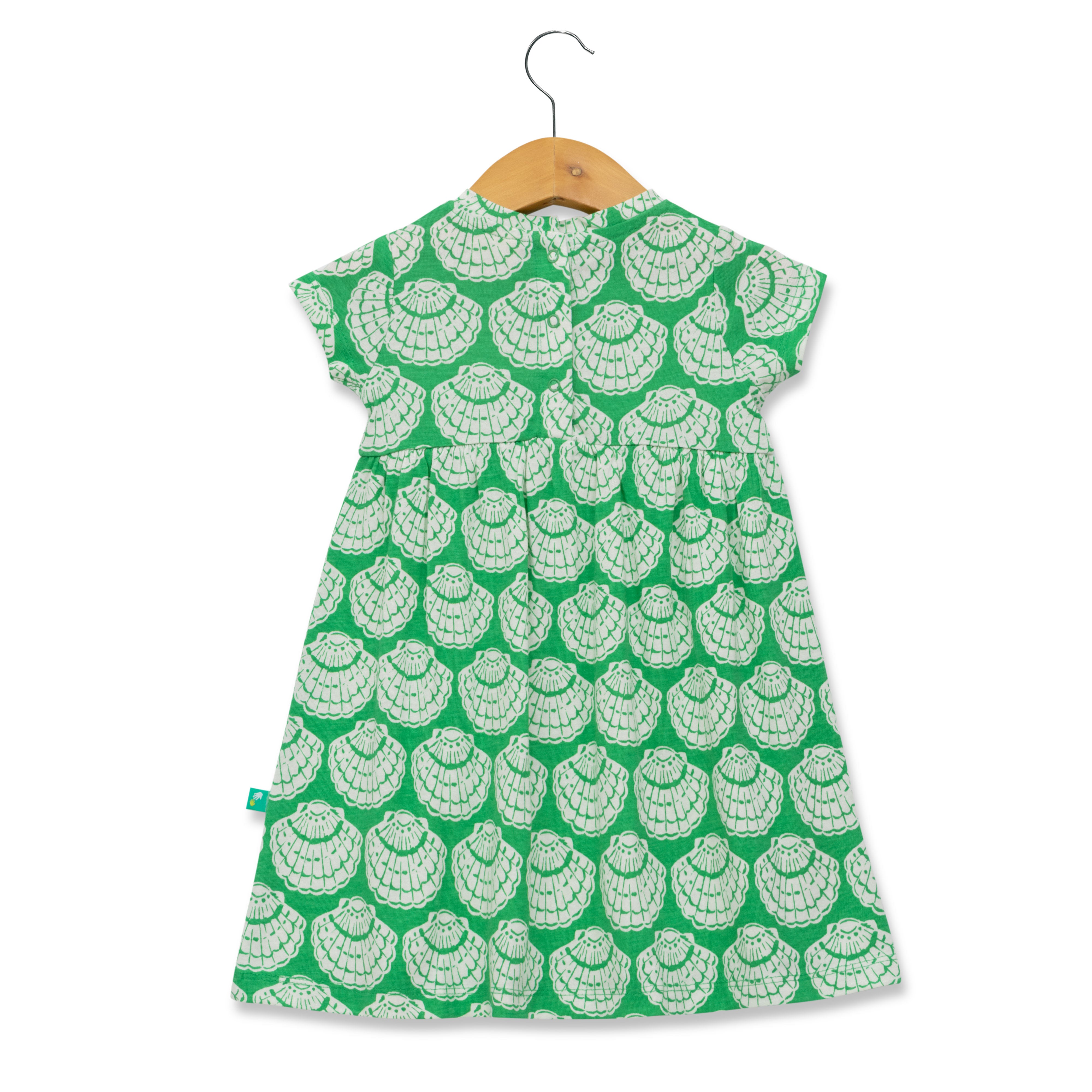 Green oyster print Cotton Dress