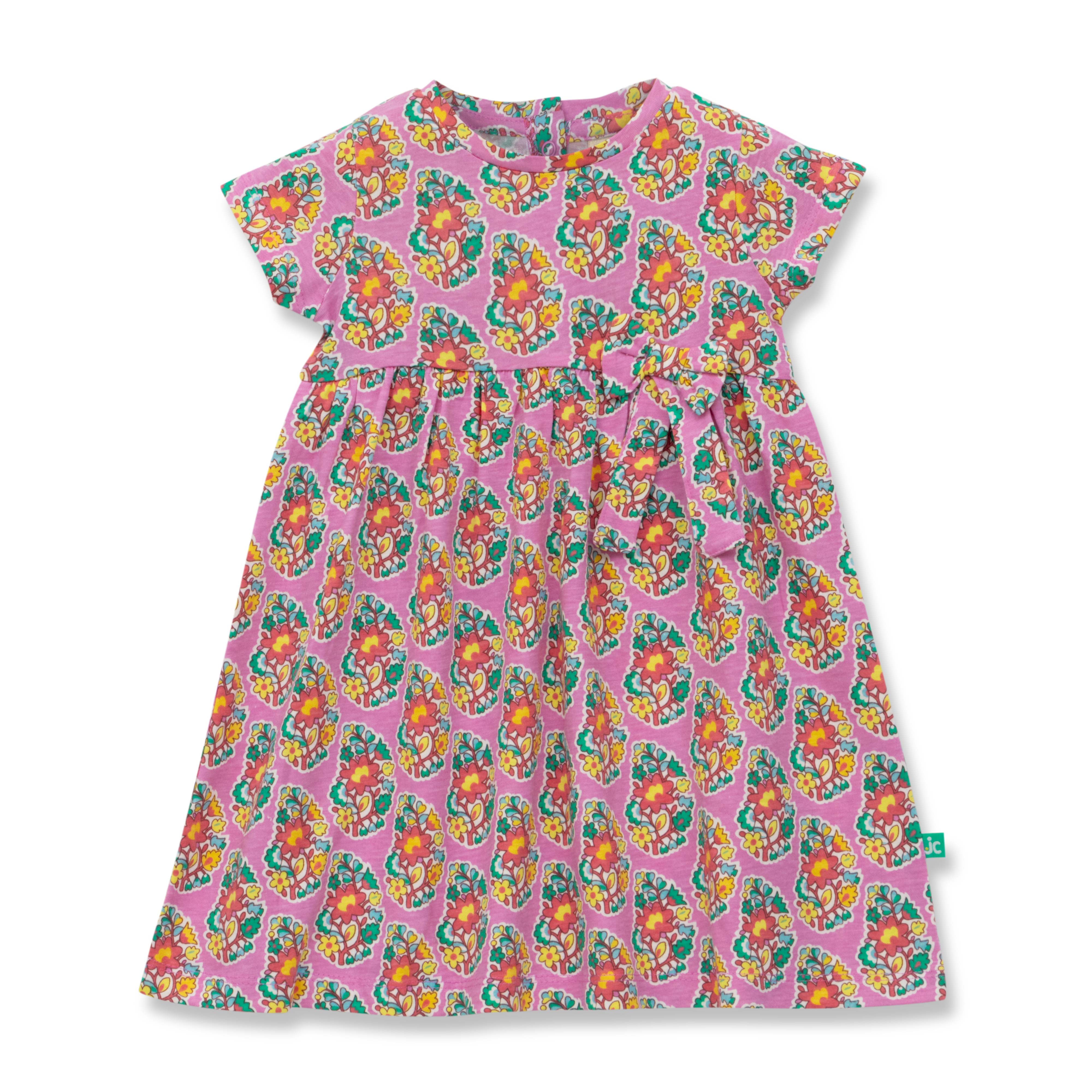 Pink floral bold print Cotton Dress