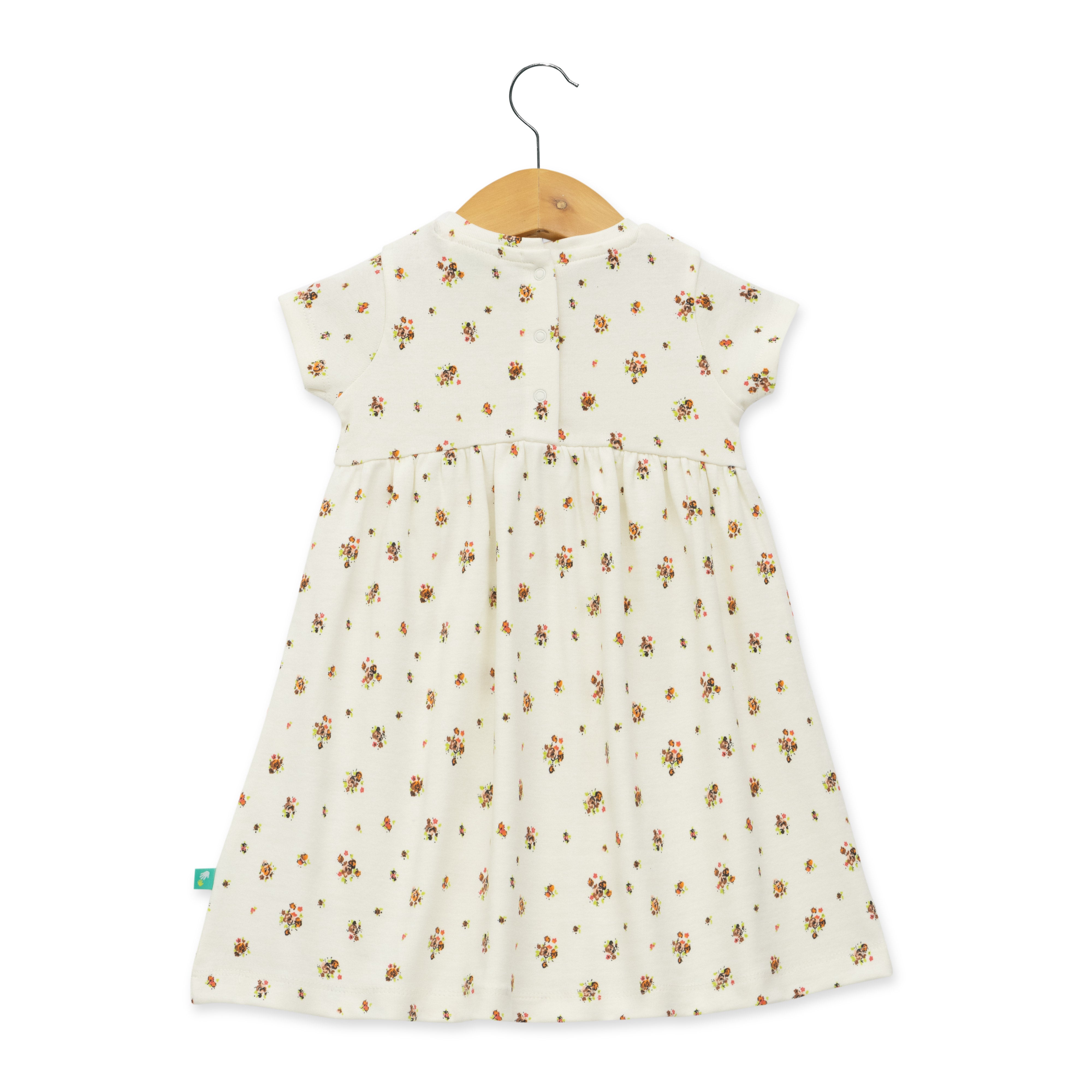 Floral print off white Cotton Dress