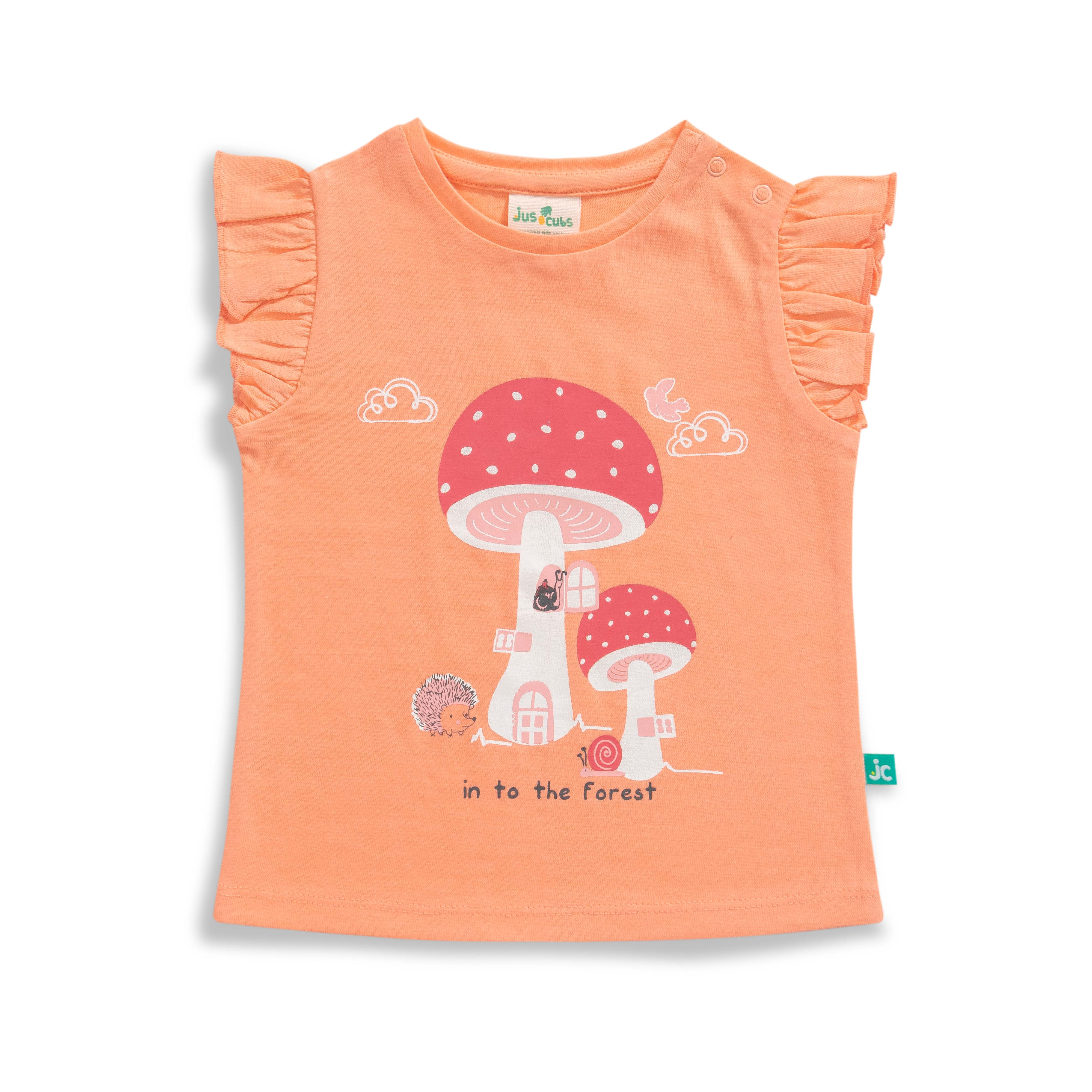 Baby Girls Graphic Printed T Shirt & Solid Shorts Set