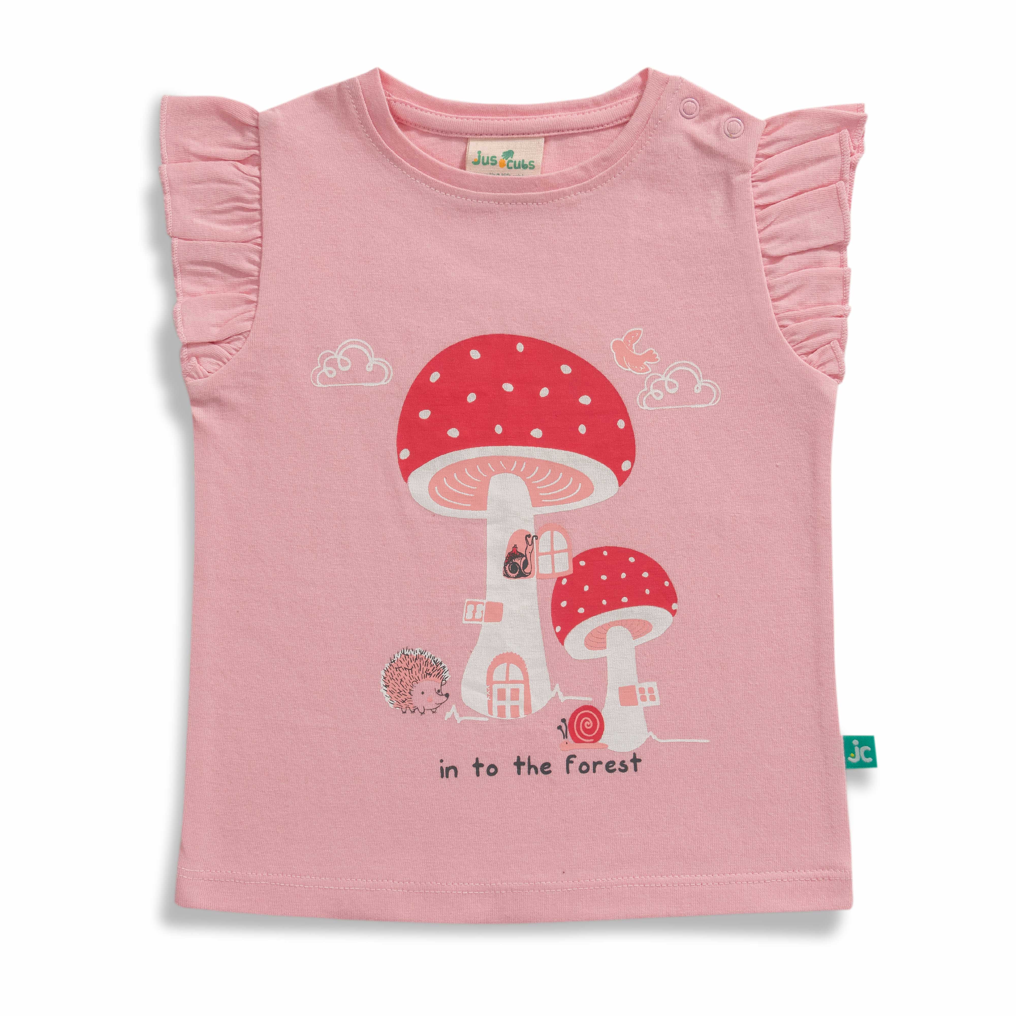 Baby Girls Graphic Printed T Shirt & Solid Shorts Set