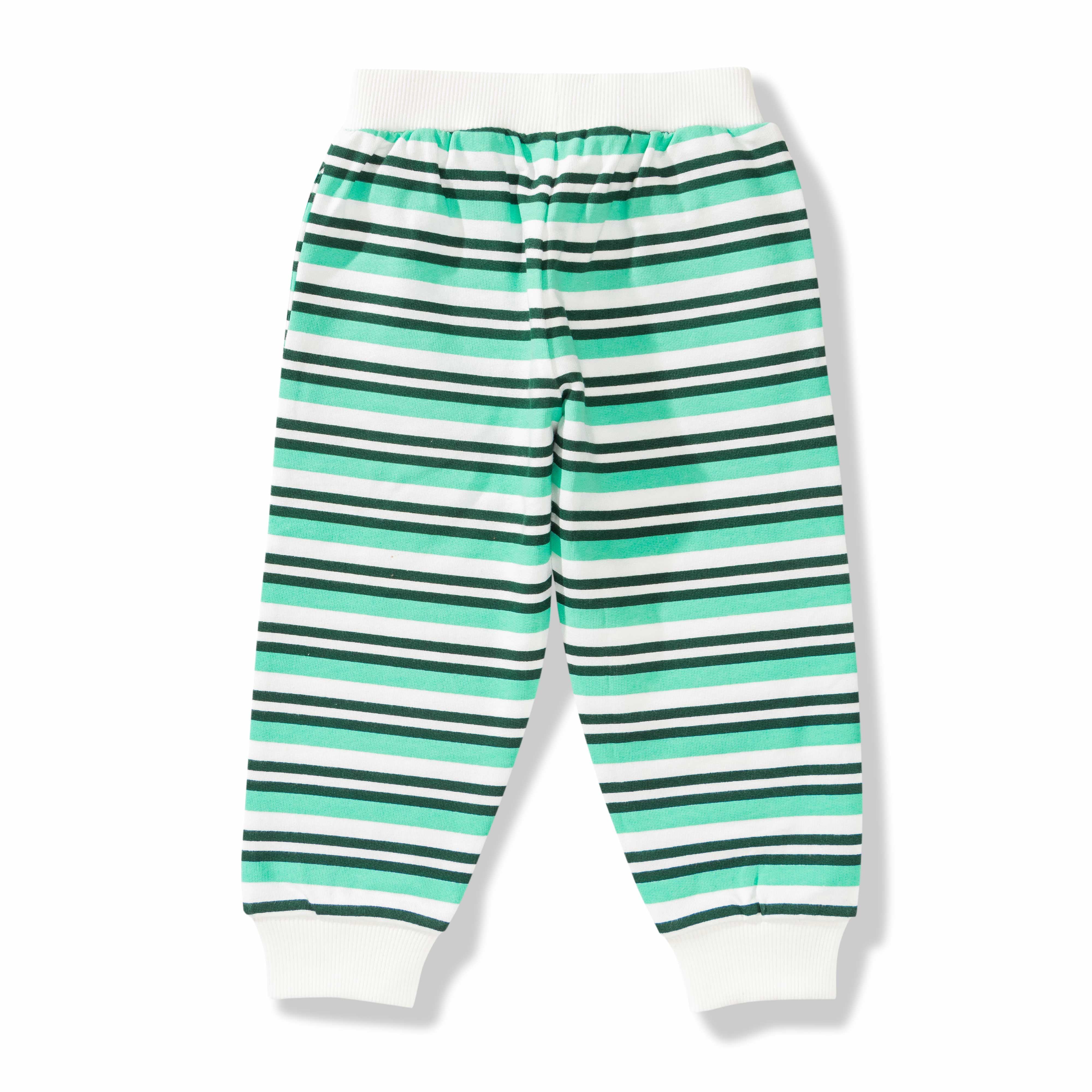 Baby Boys Summer Vibes Printed T Shirt & Stripe Pant Set