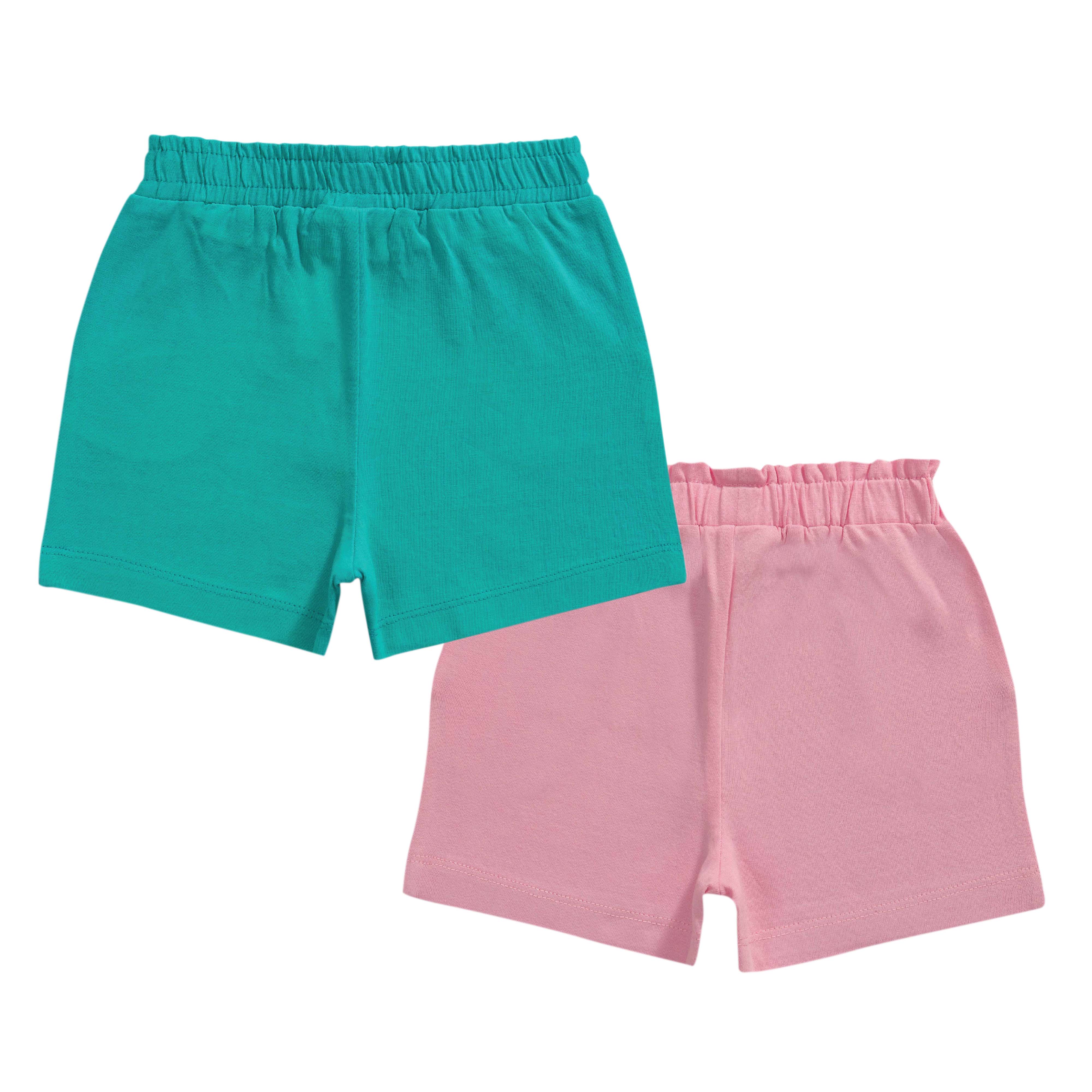 Toddlers Girls Solid Shorts Pack of 2