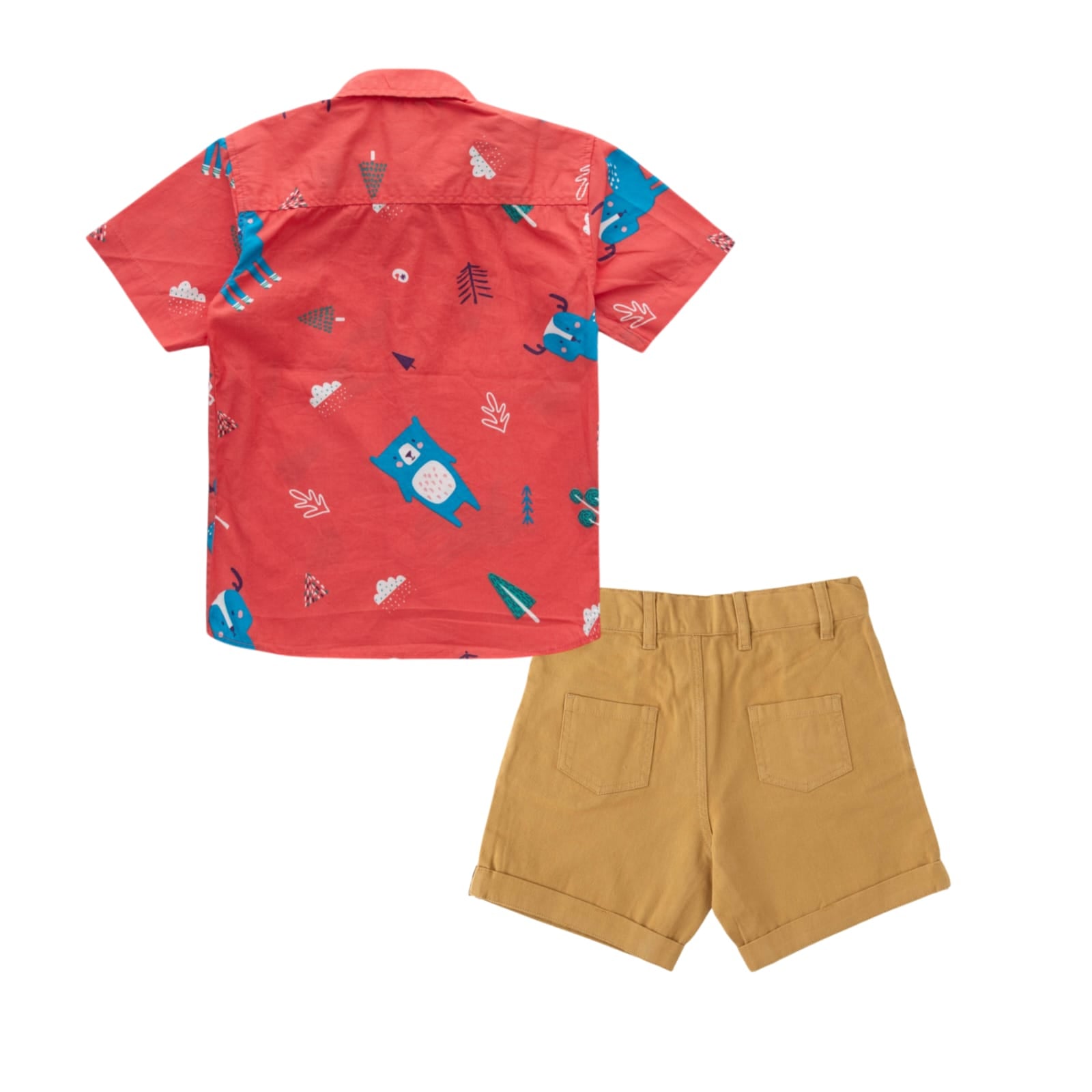 Boys Shirt & Solid Shorts Set