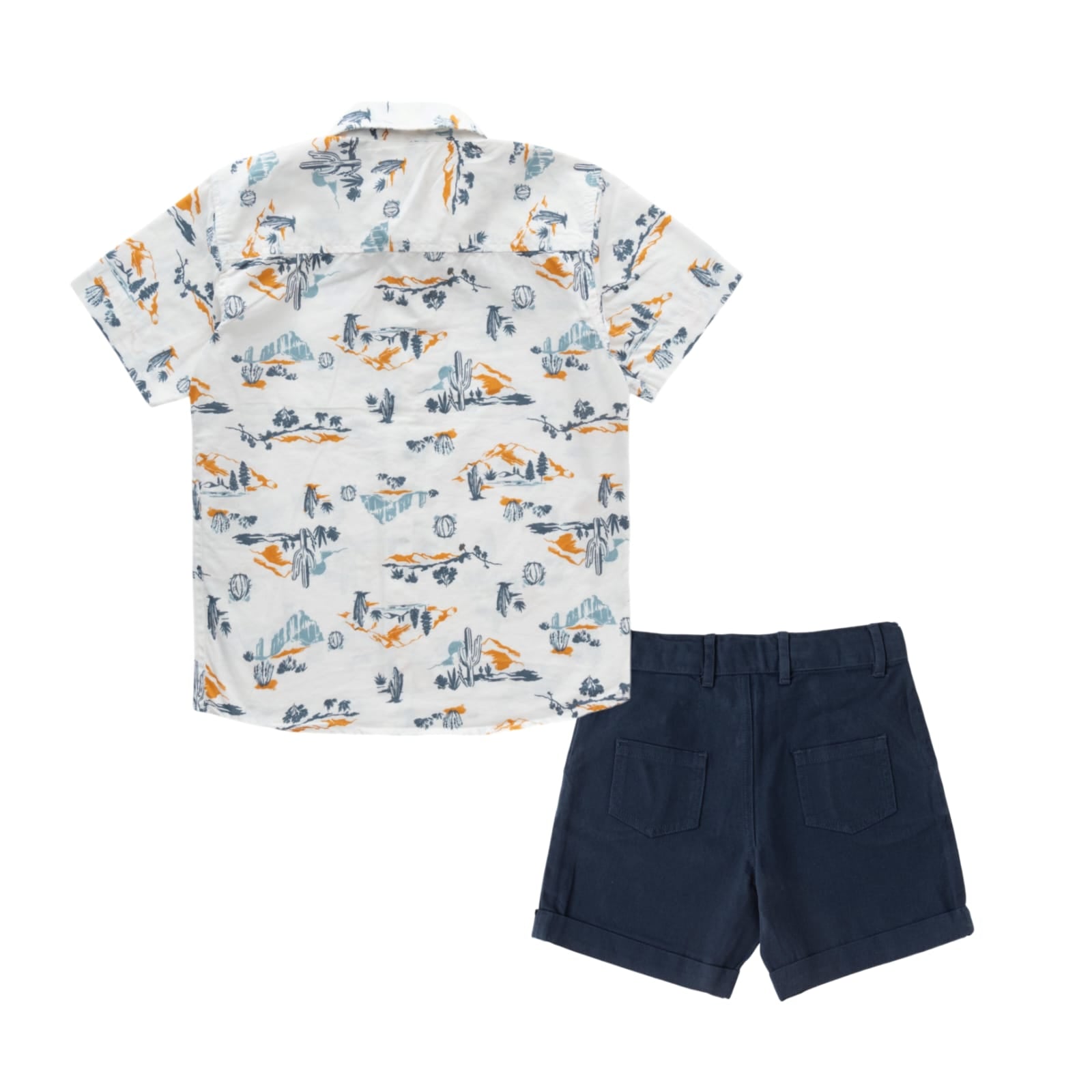 Boys Shirt & Solid Shorts Set