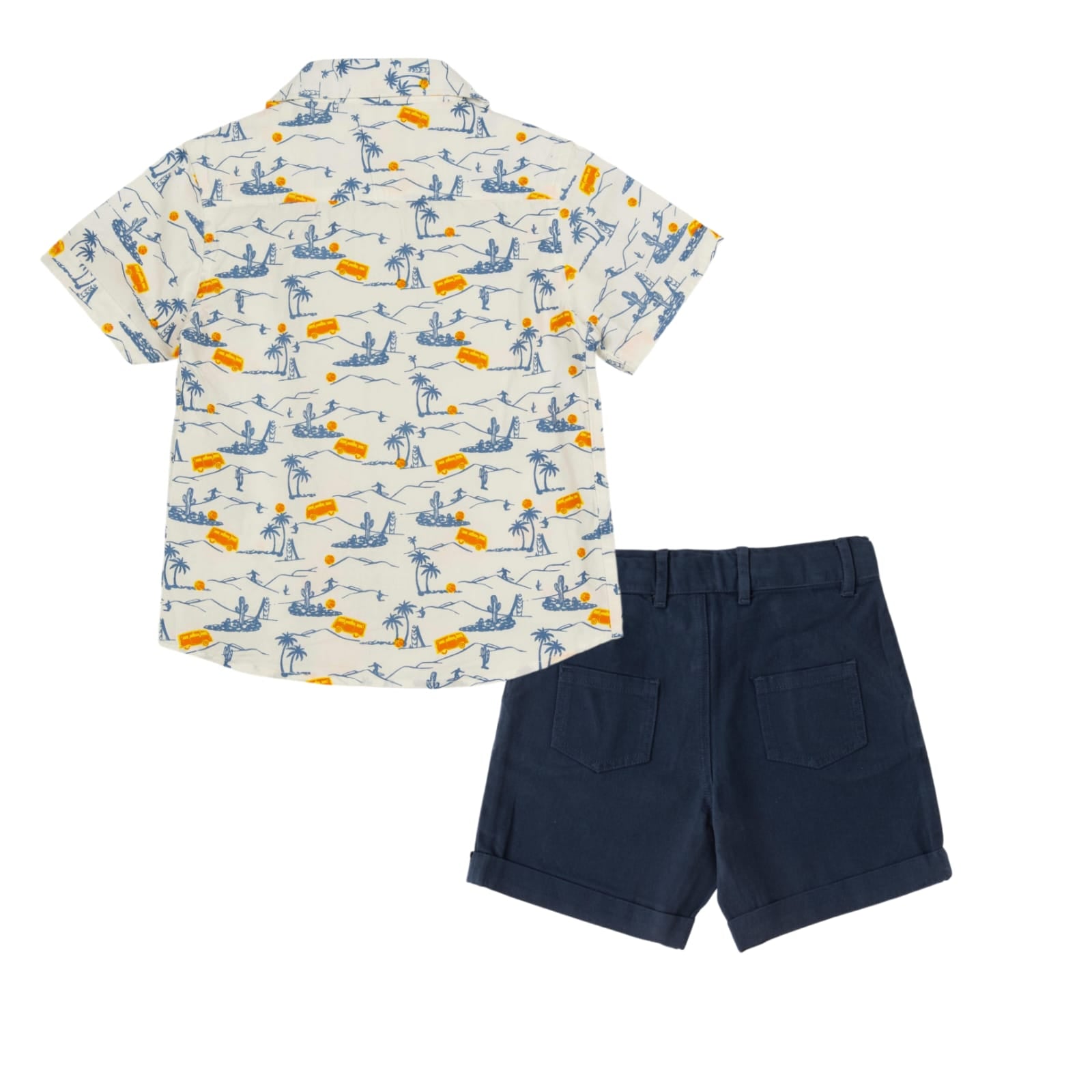 Boys Shirt & Solid Shorts Set