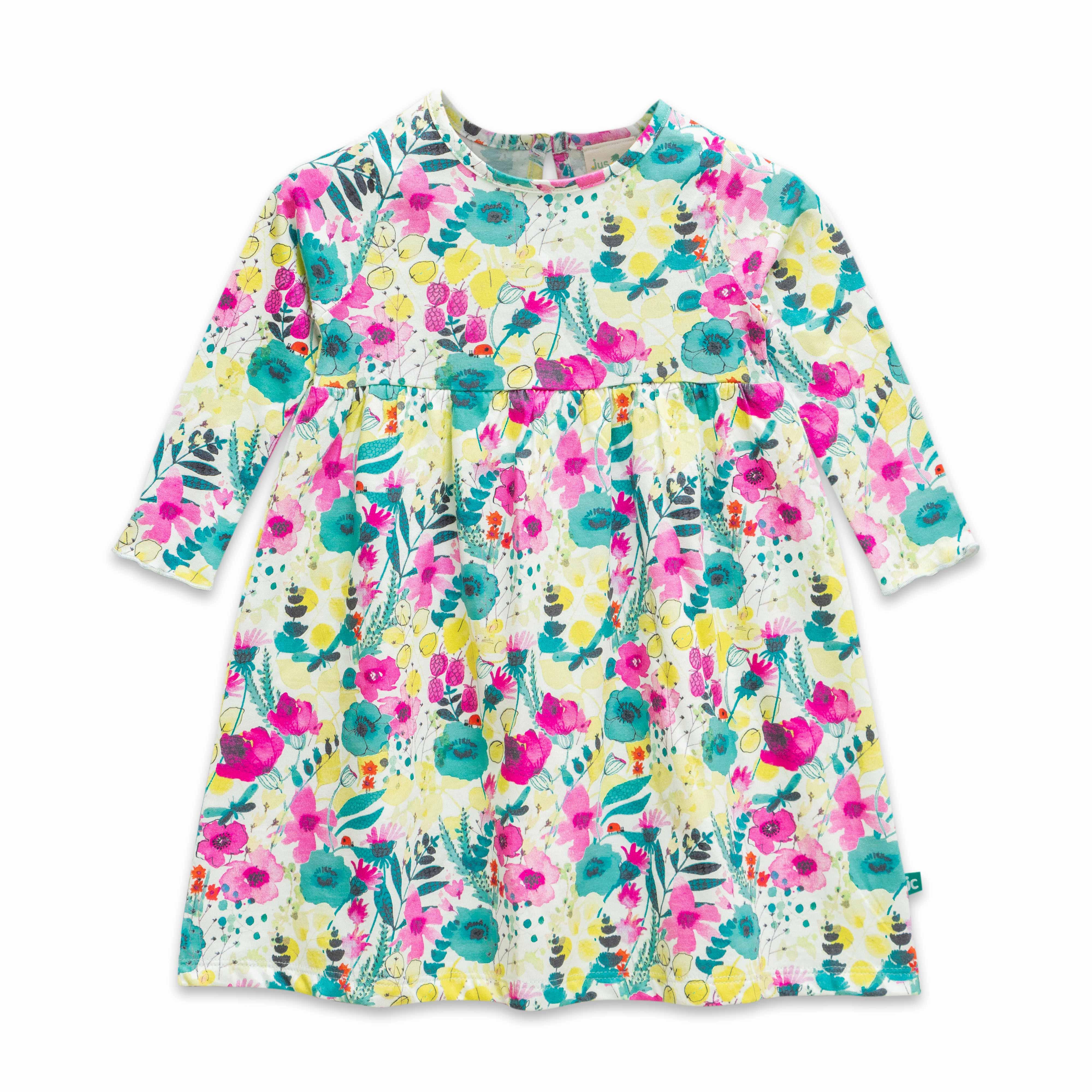 Baby Girls All Over Printed Casual Dress - MultiColor - Juscubs